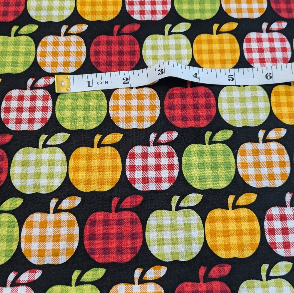 Colorful Gingham Apple Fabric